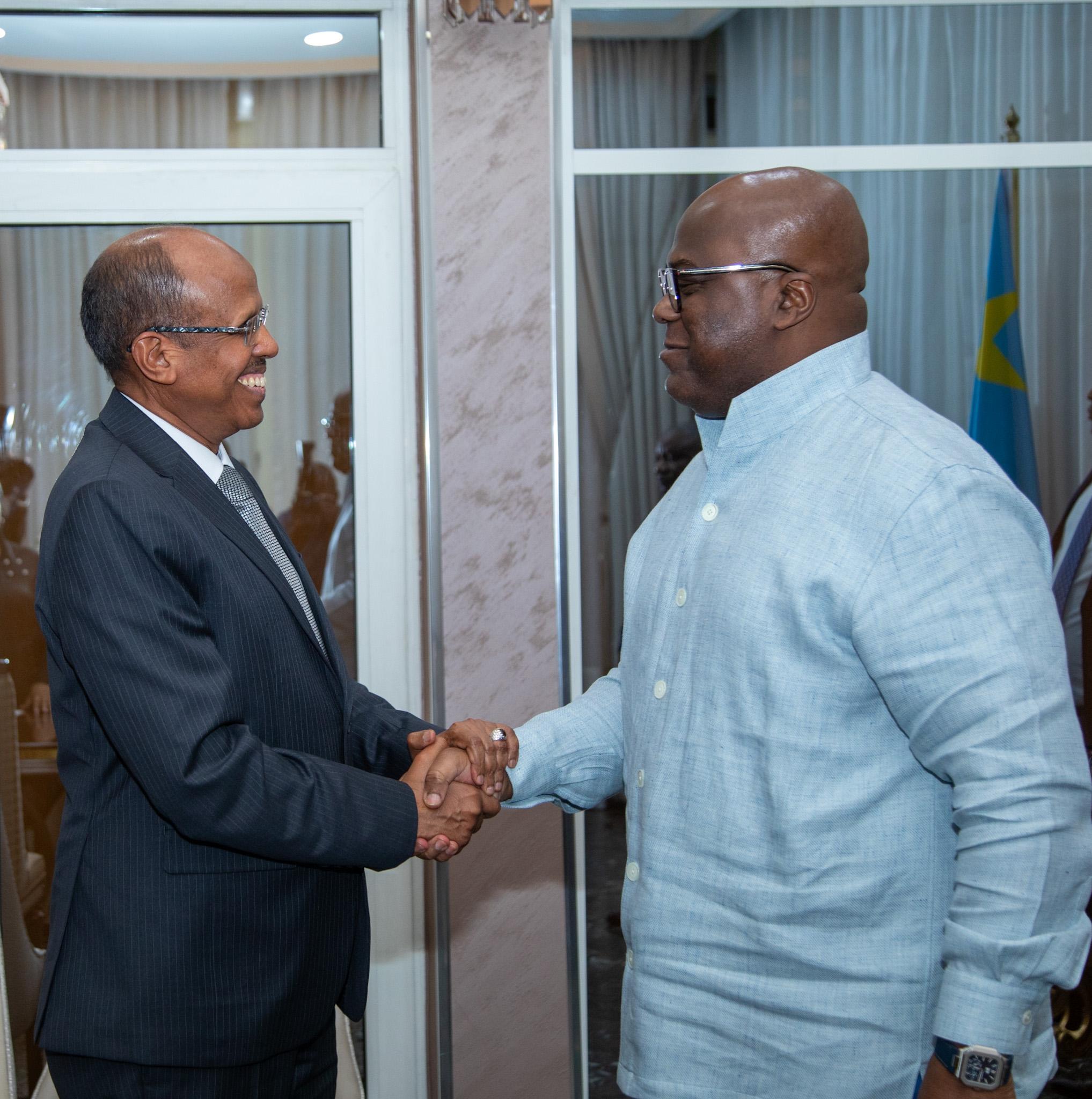 AUC Chairperson visited Kinshasa, where he met with H.E. President Félix Tshisekedi Tshilombo to exchange views on developments in the Great Lakes region