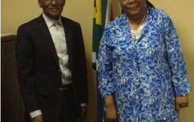 H.E Dr. Martial De-Paul Ikounga, Commissioner HRST paid a working visit to the Department of Science and Technology of South Africa