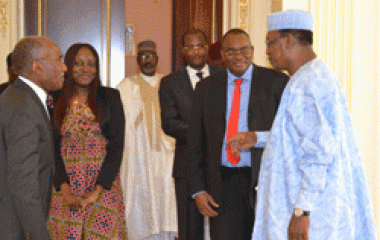 Dr. Martial De-Paul IKOUNGA, Commissioner for HRST received in N’Djamena by H.E. Mr. Idriss DEBY ITNO, President of the Republic of Chad within the framework of the creation of the African Centre for Information Technology (ACIT)