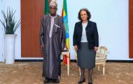Yesterday’s meeting of the Head of the AU election observation mission, H.E. Chief Olusengu Obasanjo, with the President of Ethiopia, H.E. Sahle-Work Zewde. In attendance were the AU Commissioner for Political Affairs, Peace and Security and other members of the mission.