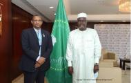 AUC Chairperson H.E Moussa Faki Mahamat (R), Director WFP, Mr. Hameed Nuru (L)