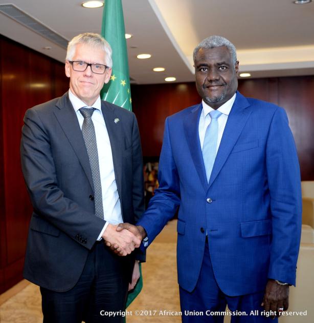 The Chairperson of the African Union Commission HE Moussa Faki Mahamat received the credentials of HE Torbjorn Pettersson, the incoming Swedish ambassador accredited to the African Union Commission.