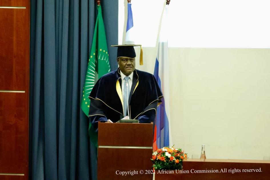 AUC CP Moussa Faki upon being conferred a honorary degree by the Moscow State Institute of International Relations