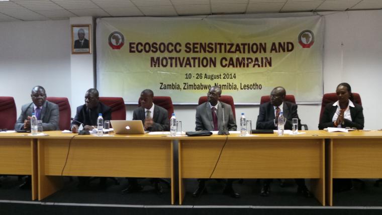 AU Sensitization and Motivation Campaign in Zambia  for the ECOSOCC 2nd General Assembly