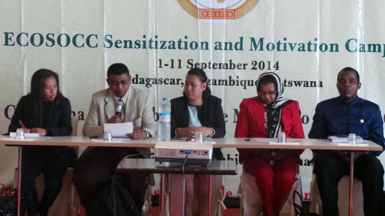 AU Sensitization and Motivation Campaign in Madagascar for the 2nd ECOSOCC General Assembly, 3 September 2014