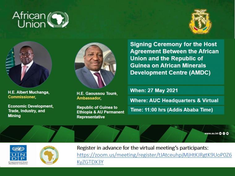 Signing Ceremony for The Host Agreement Between AU And The Republic of Guinea